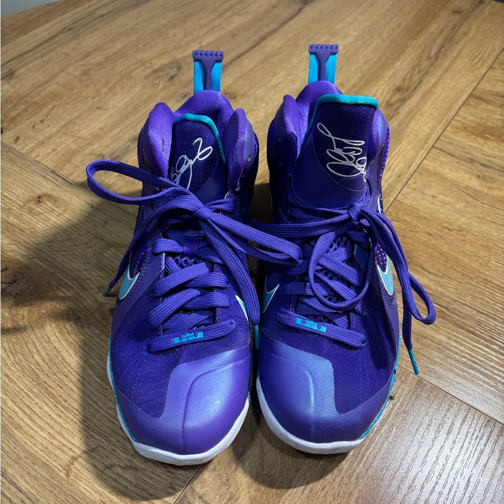 Kids Purple LeBron James 9 Summit Lake Hornets Basketball Shoes